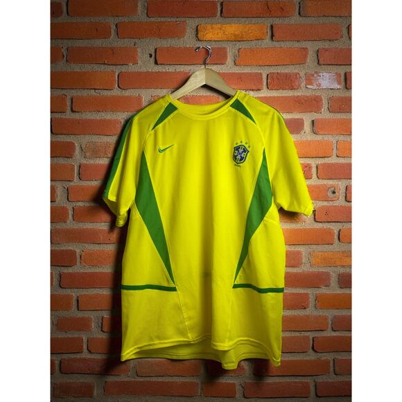 Nike Brazil Y2K National Team Soccer Jersey – Yellow/Green – Size L - Picture 1 of 3